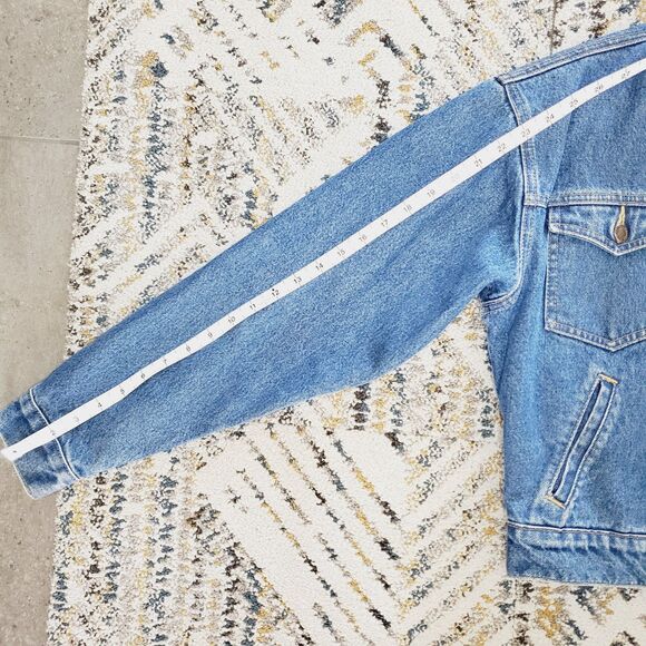 Schaefer LEGEND DENIM JACKET FLEECE LINING Blanket Jean Jacket Mens SZ Small - Picture 12 of 14